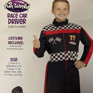 Race Car Driver Child Costume - Black and Red size 8-10
